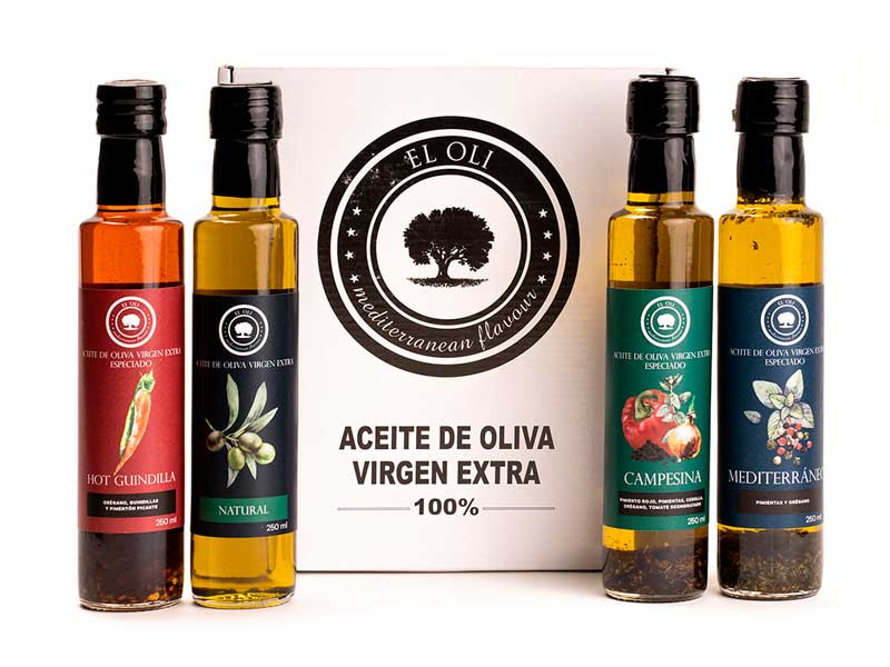 PACK 4 Aceites de oliva Especiados Virgen Extra 250ml EL OLI