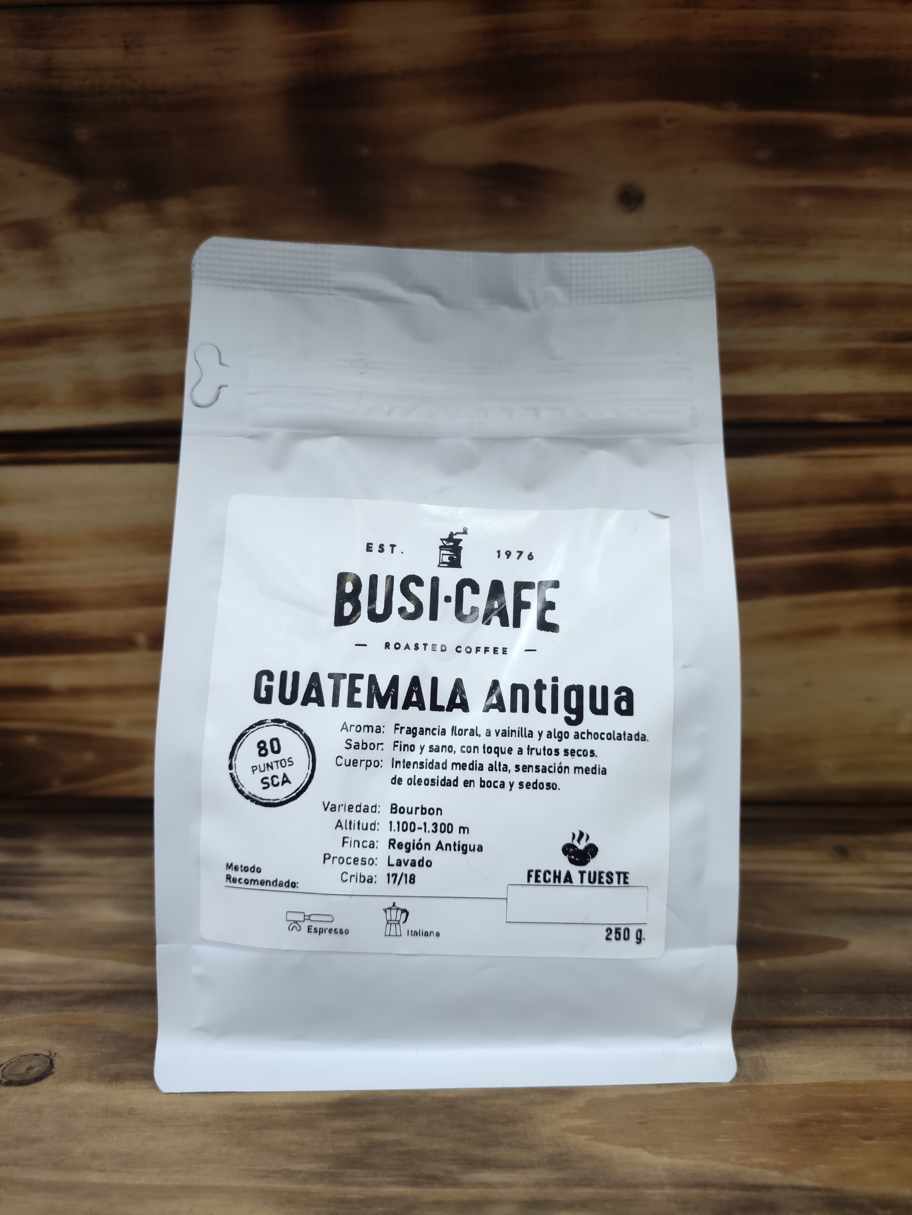 CAFE ORIGENES GUATEMALA ANTIGUA 250Gr EN GRANO BUSI