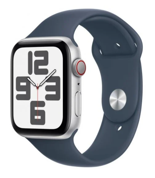 Apple Watch serie SE GPS Caja de aluminio Plata de 40mm con Correa deportiva Azul Tempestad Talla S/M MRE13QL