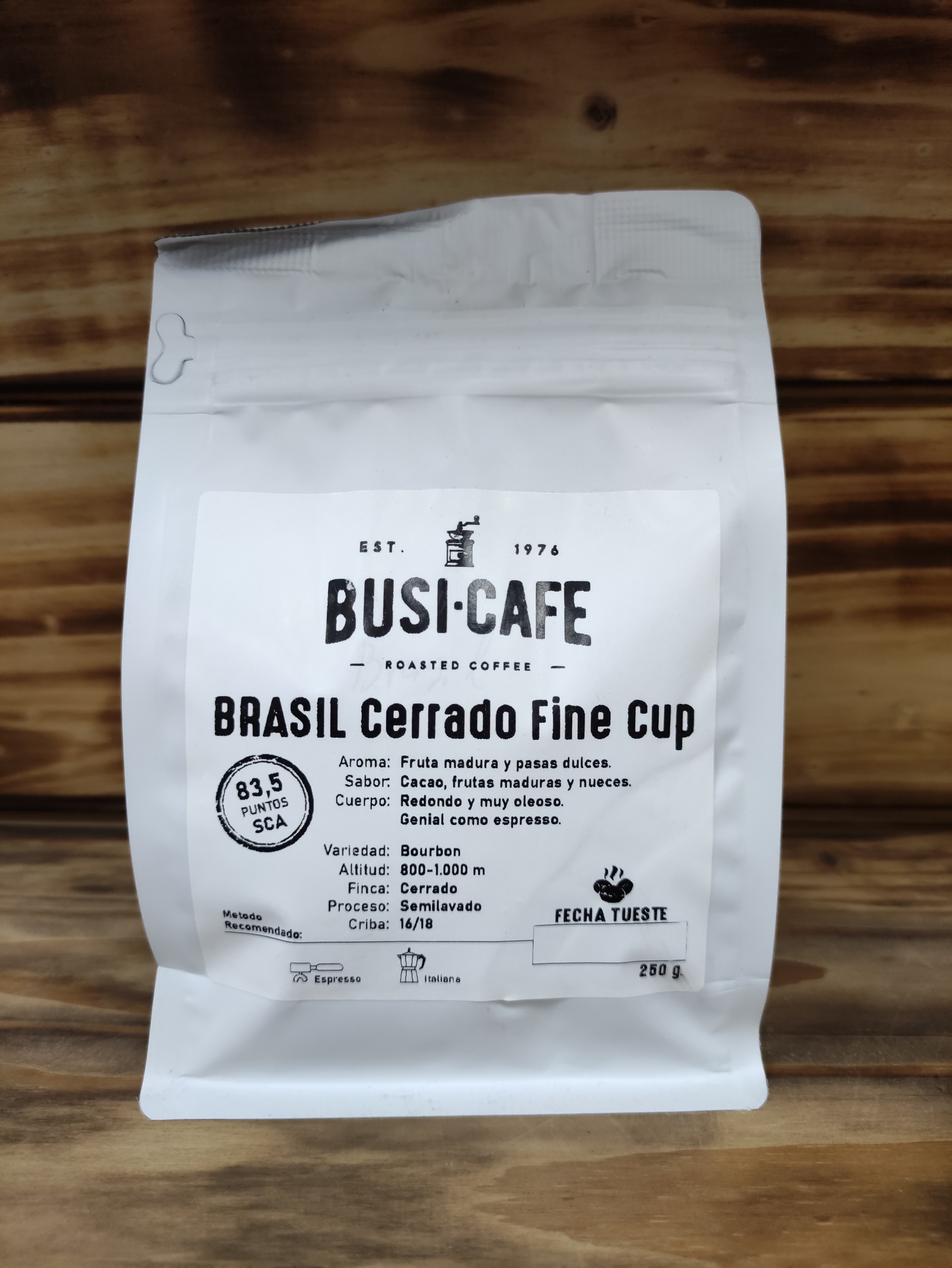 CAFE ORIGENES BRASIL CERRADO FINE CUP 250Gr EN GRANO BUSI